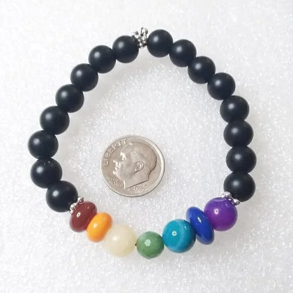 Chakra Bracelet w. Semi-Precious Stones! Meditation Reiki Yoga Energy Chi Flow - Picture 6 of 11